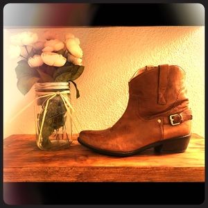 Franco Sarto Brown Leather Boots- Western Style